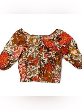 Single Thread | Off-The-Shoulder Floral Blouse | XS